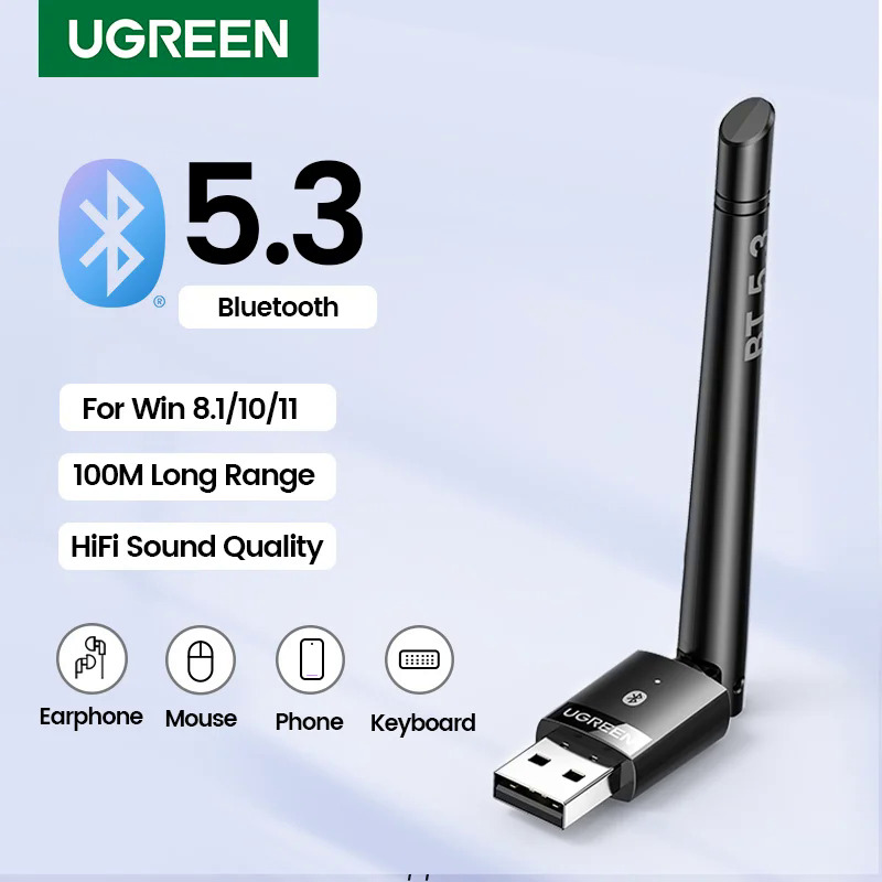 Ugreen USB Bluetooth 5.3 Adapter cho PC loa không dây chuột bàn phím âm nhạc âm thanh Receiver Transmitter Bluetooth Dongle