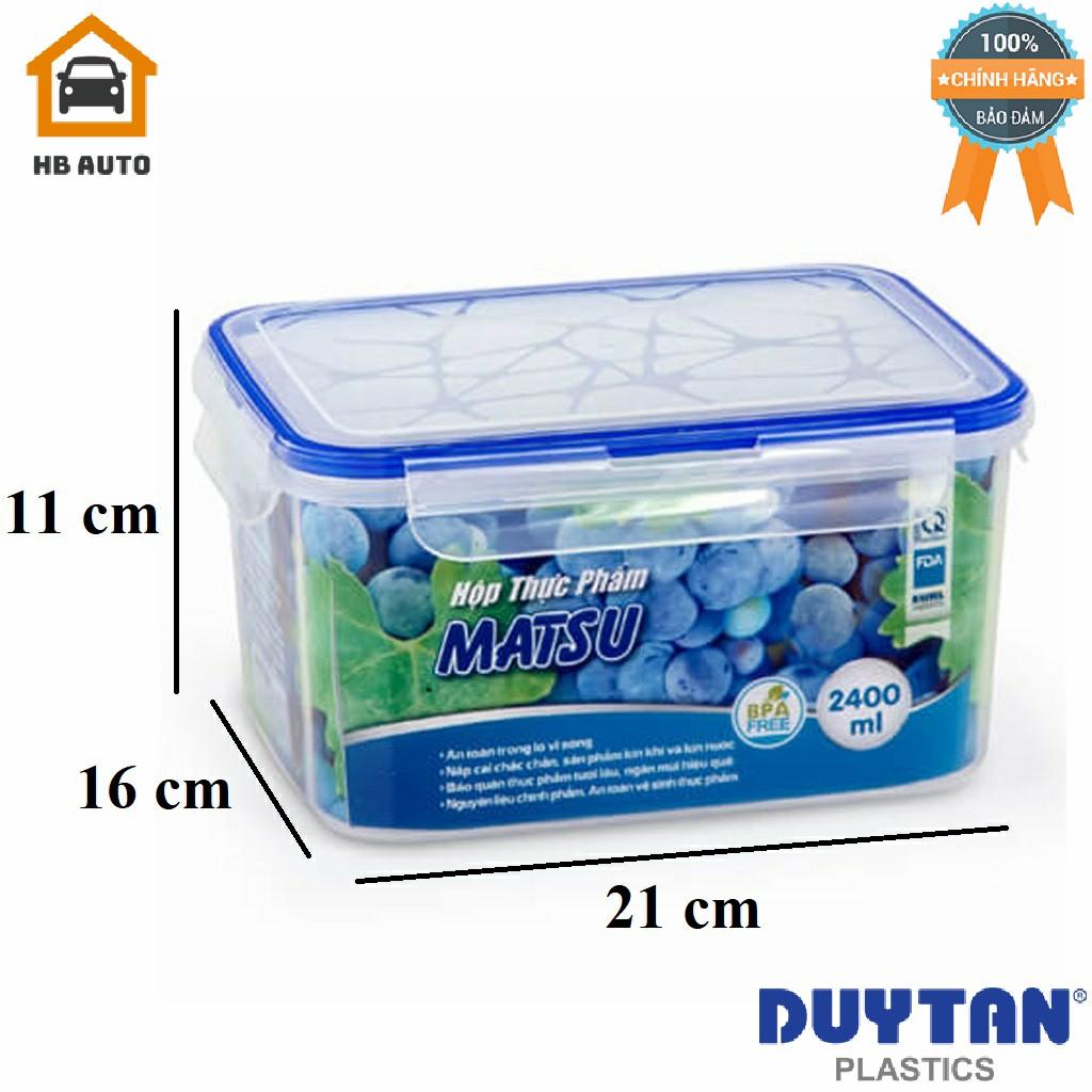 Hộp nhựa chữ nhật đựng thực phẩm duy tân matsu 2400ml no.437