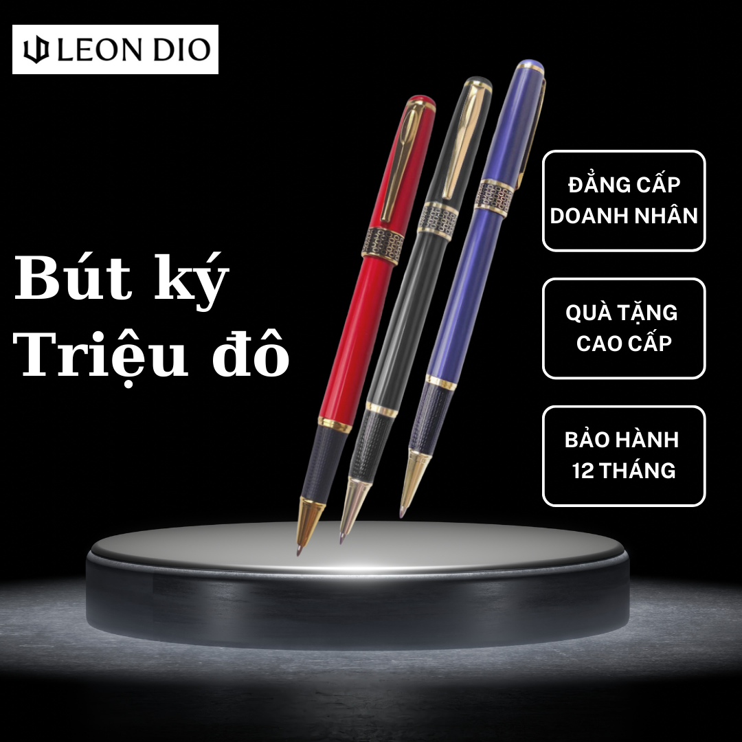 Bút khắc tên leondio ld041 0.5mm, bút ký dạ bi cho doanh nhân cao cấp kèm hộp cao cấp - bảo hành 6 tháng