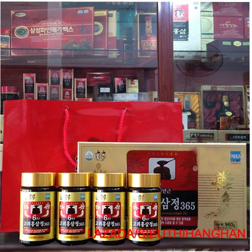 Cao Hồng Sâm 365 Hàn Quốc loại xịn siêu đậm đặc 70% hồng sâm 6 năm tuổi 4 hũ - UỐNG LÀ KHỎE - HÀNG 2021