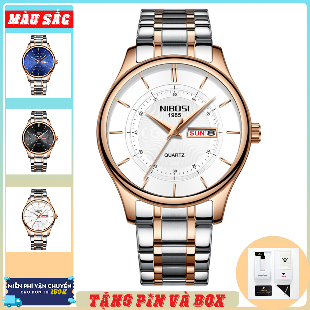 Đồng hồ nam dây đúc Nibosi 2312 3 kim thời trang sang trọng (FULLBOX NIBOSI BẢO HÀNH 12 THÁNG)