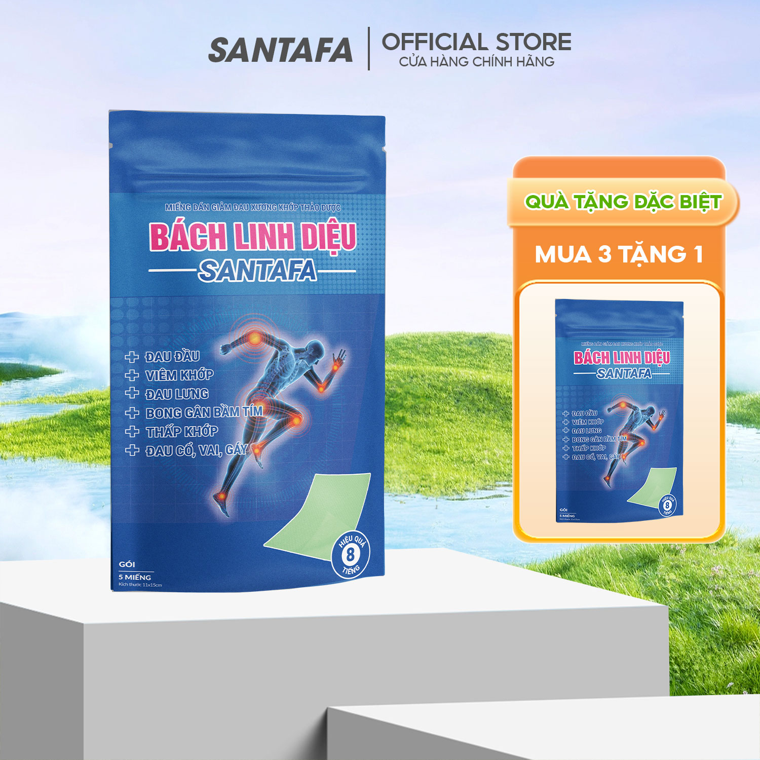 Miếng dán giảm đau viêm khớp , giảm đau cơ, đau mỏi vai gáy và bong gân túi 5 miếng