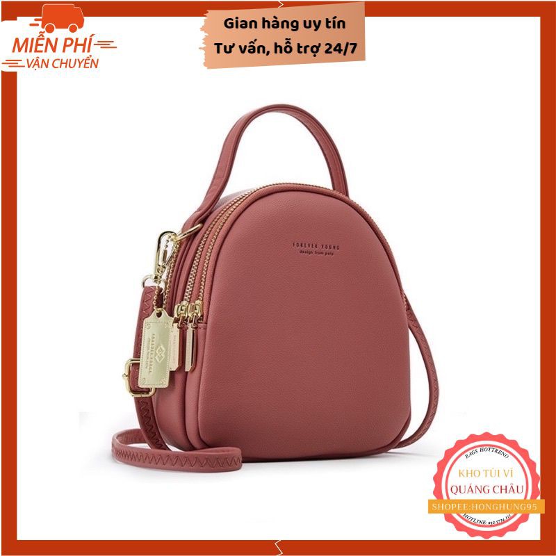 Balo nữ mini thời trang forver young da mềm nhiều ngăn tiện dụng fy04