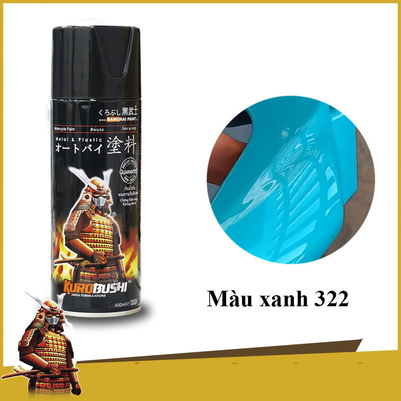 Samurai 322 - màu xanh tosca _ tosca green - sơn xịt xe máy cao cấp.