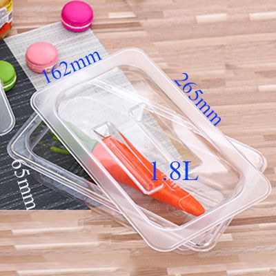 Khay nhựa có nắp đựng thức ăn buffet topping trái cây 1/4 sâu 65mm