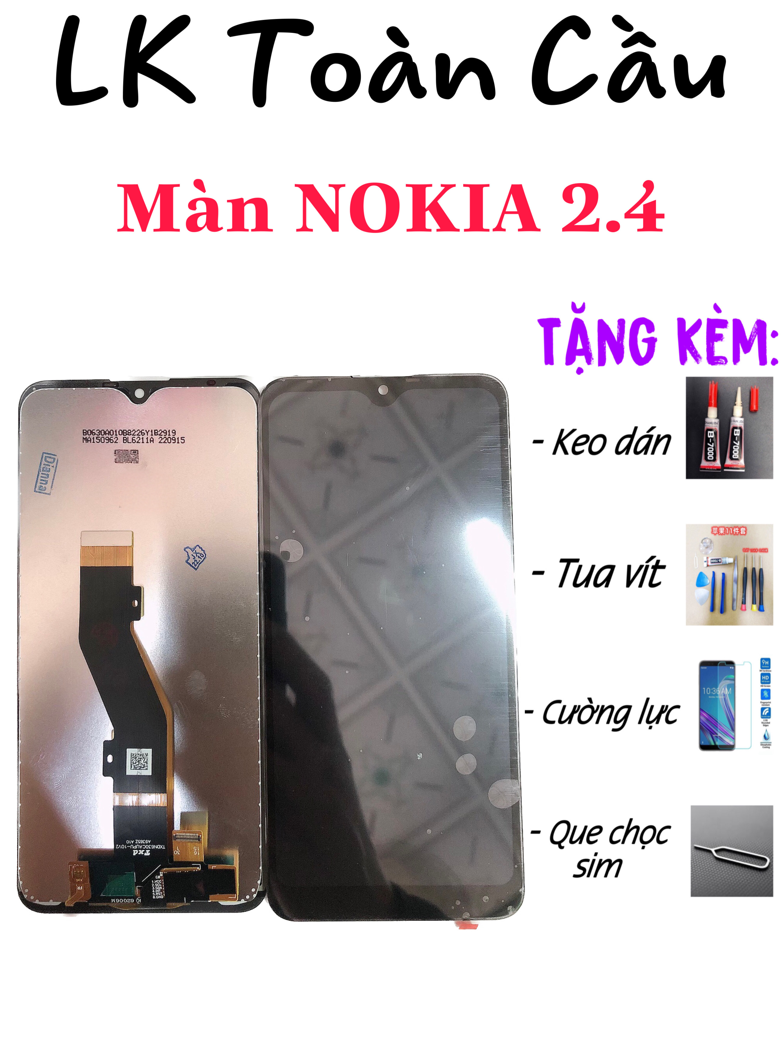 Màn hình NOKIA 3.2 New Full bộ màu đen Bảo hành 3 tháng Tặng kèm keo dán màn+tua vít sữa chữa+cường lực+que chọc sim+FREE SHIP