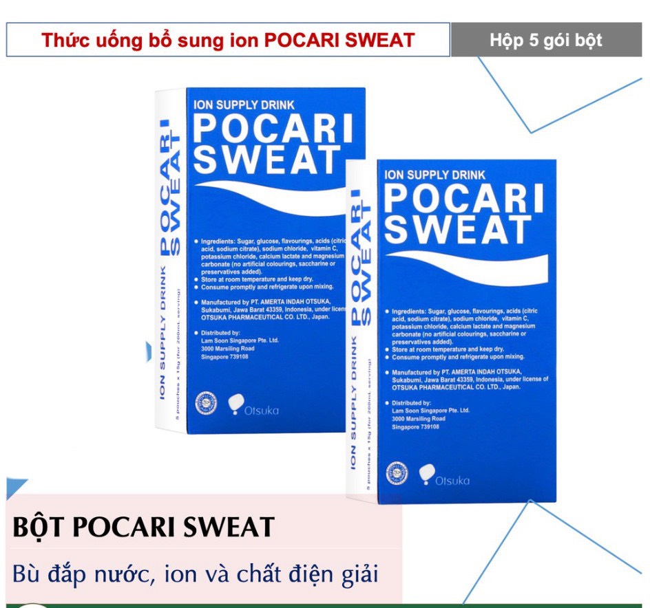 POCARI SWEAT dạng bột [Hộp 5 gói] - Thức uống bổ sung Ion, điện giải đến từ Nhật Bản