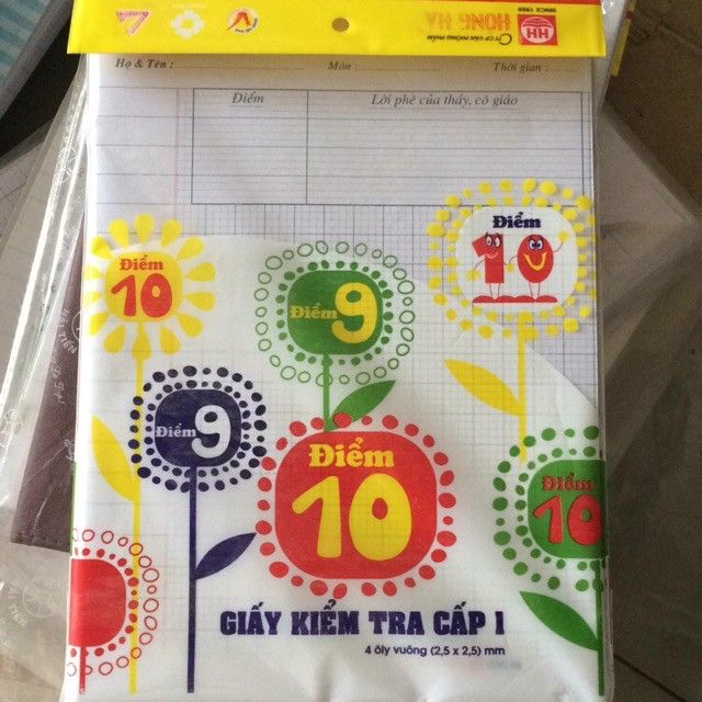 Giấy kiểm tra cấp i hồng hà 4 ôly