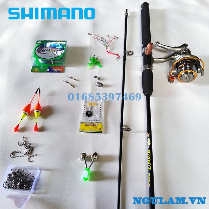 Bộ Cần Câu 2 khúc đặc ruột, Máy Yumoshi 3000 kim loại kèm set phụ kiện ( Ngu Long )