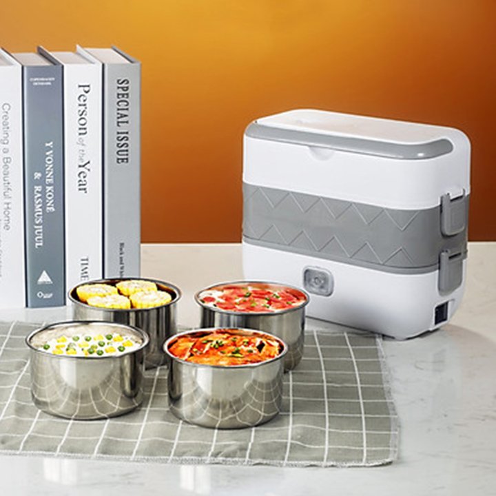 Nồi cơm điện mini dung tích 2l nấu cơm hâm nóng hấp trứng, hộp cơm điện, hộp cơm cắm điện, hộp cơm văn phòng