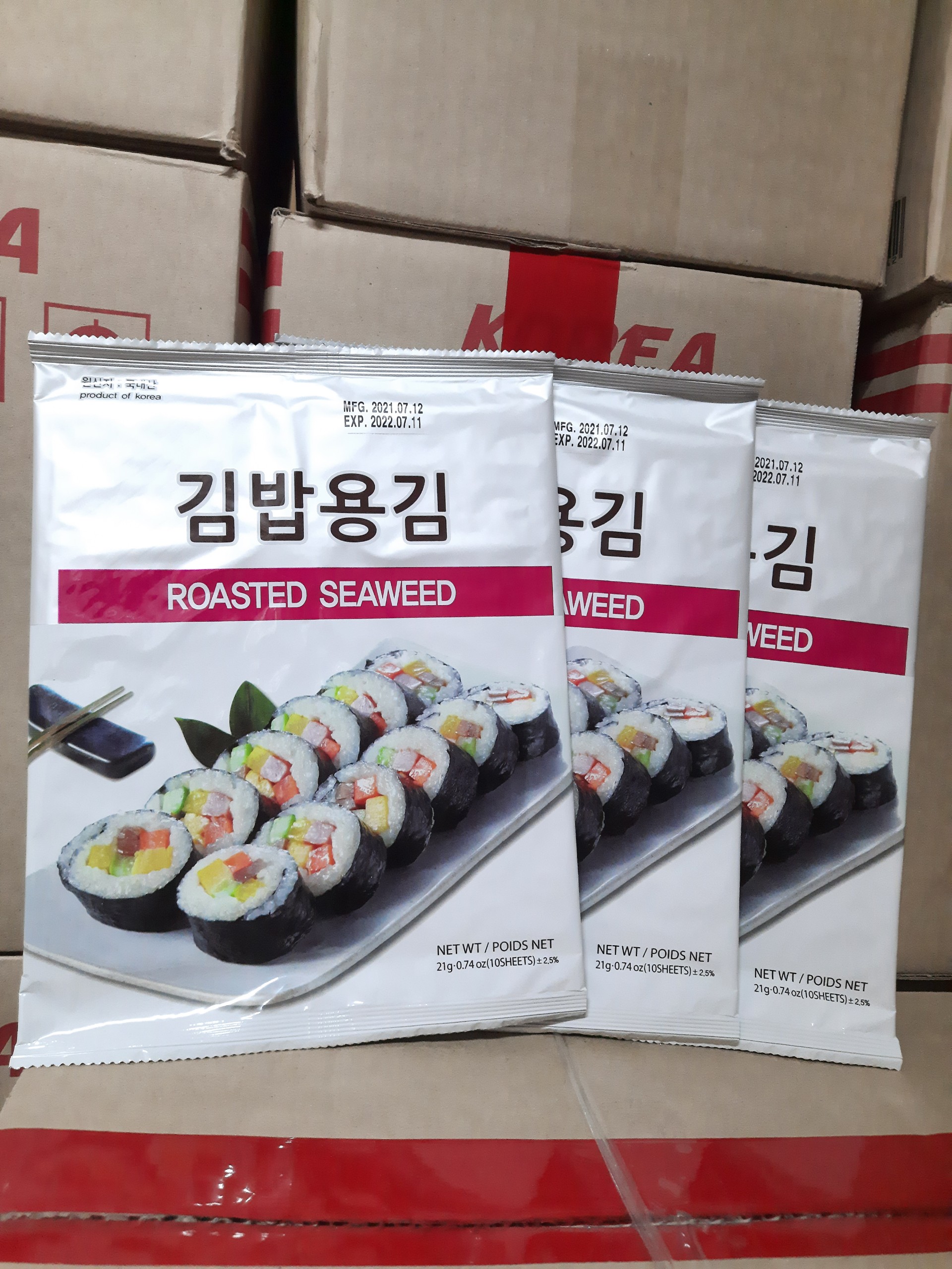 [Giá Sỉ] Set 5 gói Rong biển cuộn cơm (GimBap) Roasted Seaweed gói 21g (10 lá/gói)