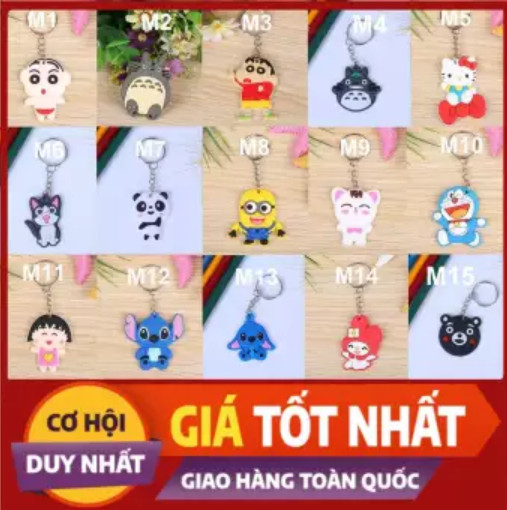 Combo 12 móc khóa hình thú siêu cute - Hình Ngẫu Nhiên