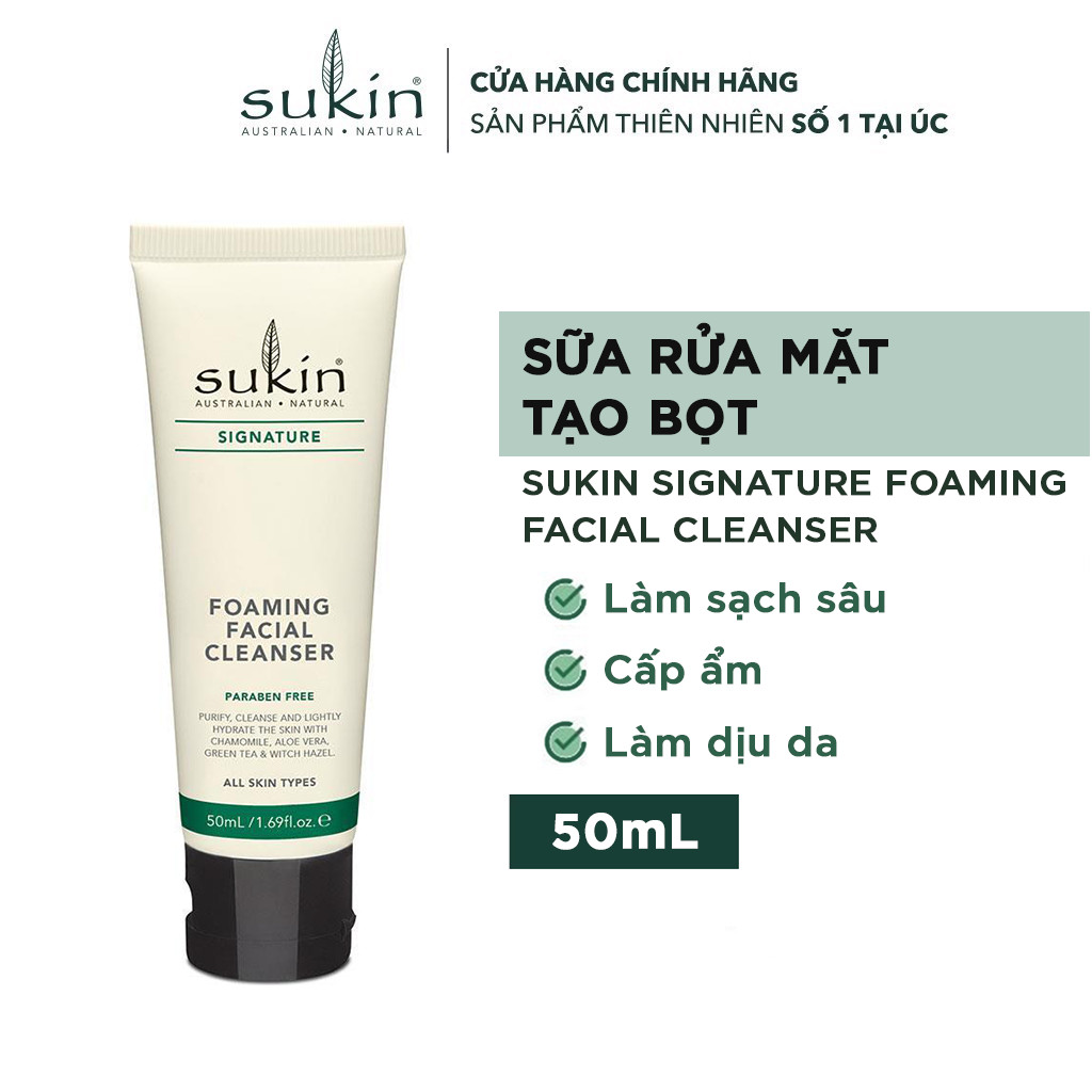 Sữa Rửa Mặt Tạo Bọt Sukin Signature Foaming Facial Cleanser 50ml