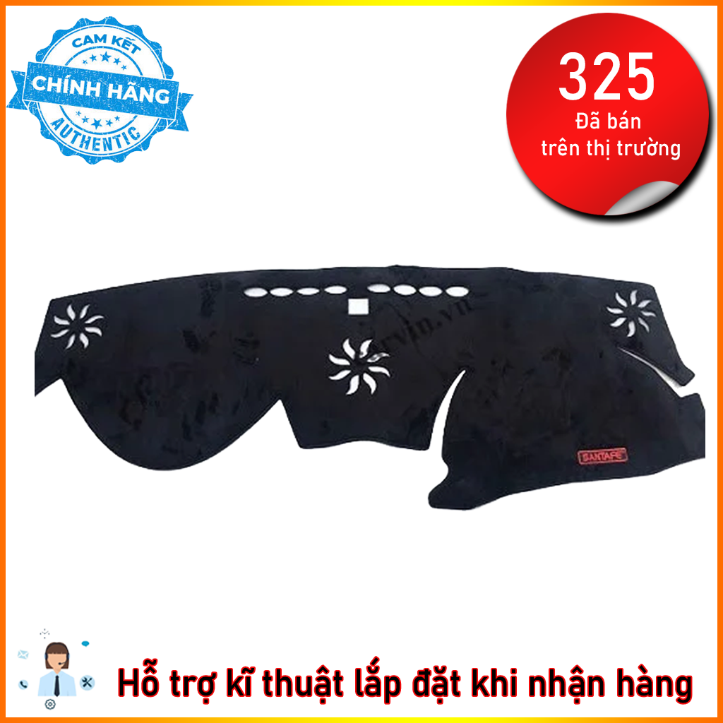 Thảm taplo lông cừu huyndai santafe 2019-2020-2021