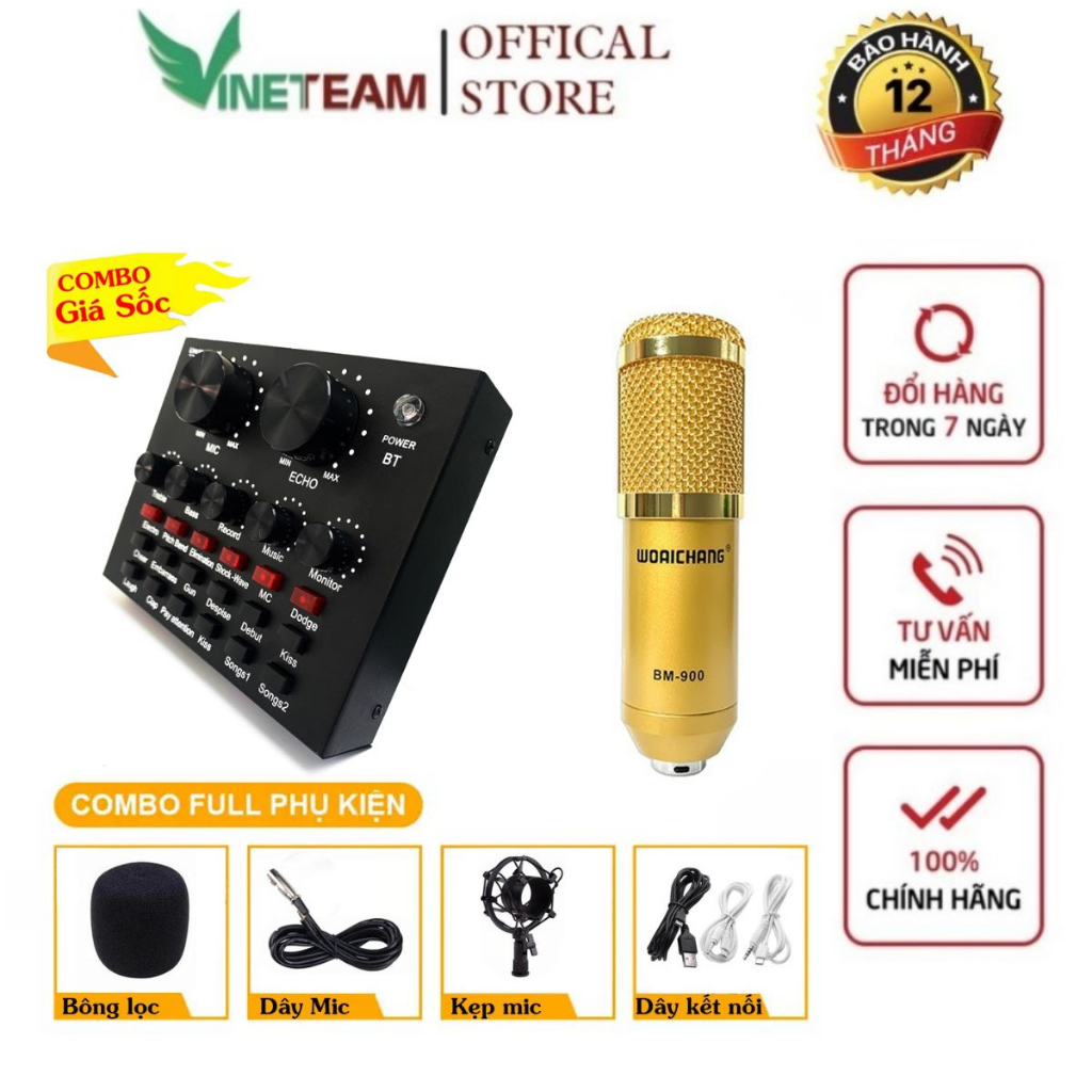 Sound card V8 có Auto Tone dành cho micro thu âm BM800 / Mic Thu Âm BM900 / Cho Máy Tính / Điện Thoại Giá 169,000 Đồng*Miễn phí vận chuyển