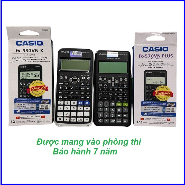 Máy tính cầm tay Casio FX-580VN X/FX 570VN PLUSS nhập khẩu Thái Lan bảo hành 7 năm- Được phép mang vào phòng thi