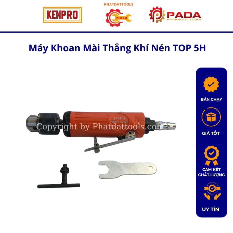 Máy khoan mài thẳng khí nén TOP 5H-Made in Taiwan-Máy mài hơi đa năng Đài Loan