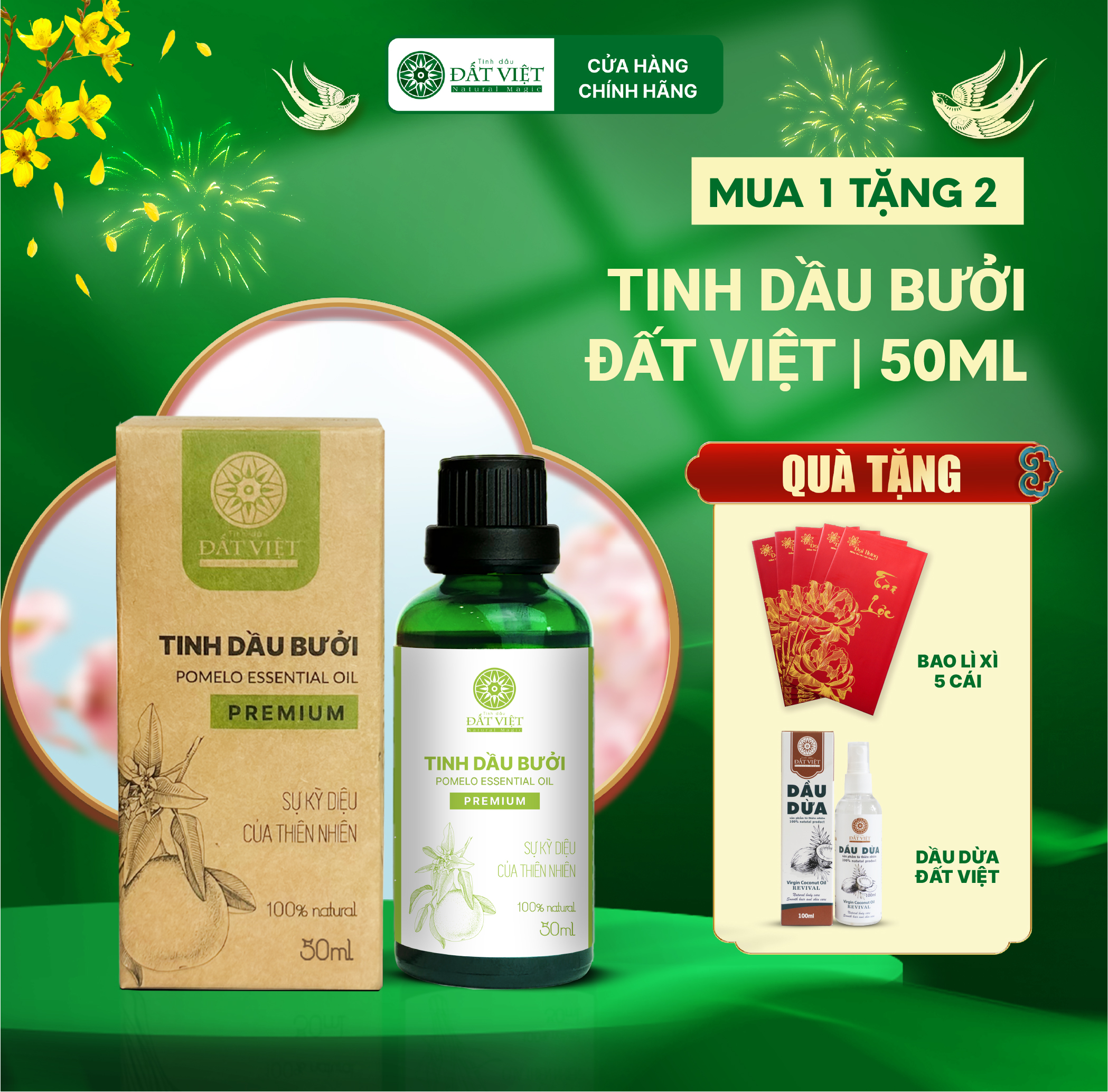 Tinh dầu Vỏ Bưởi Nguyên Chất Đất Việt chăm sóc tóc, dưỡng da và thư giãn tinh thần