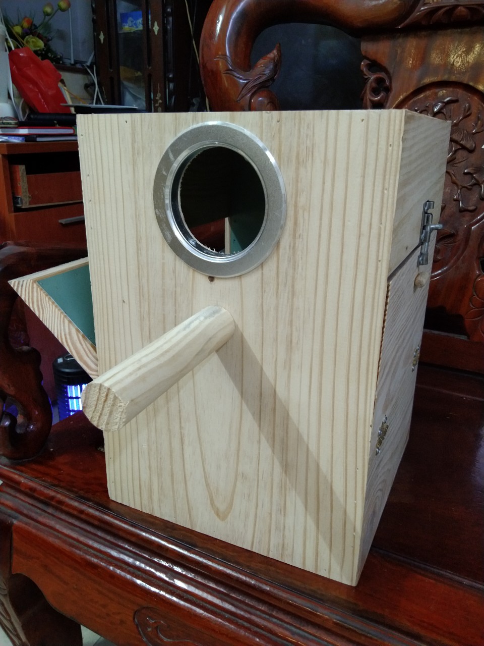 [HCM]TỔ ĐẺ VẸT XÍCH RING NECK (GỖ THÔNG MỸ NGUYÊN KHỐI CAO CẤP) CÓ BỌC TÔN CHỐNG CHIM CẮN PHÁ, MỞ 2 BÊN