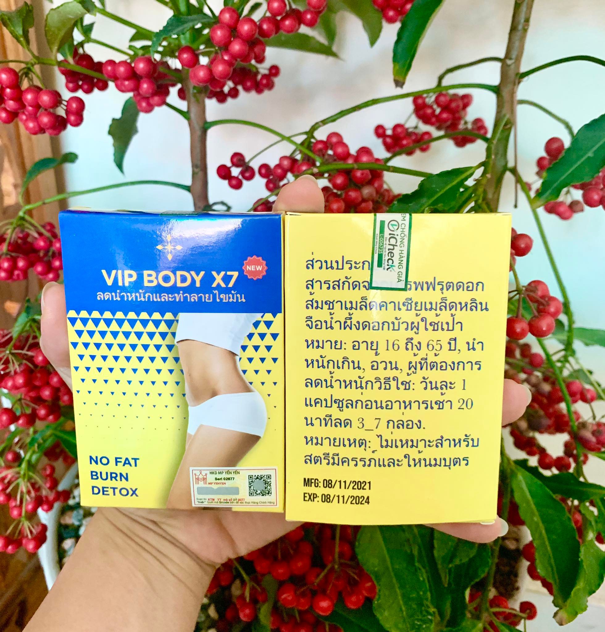 Combo 2 hop giam can body x7 chinh hang