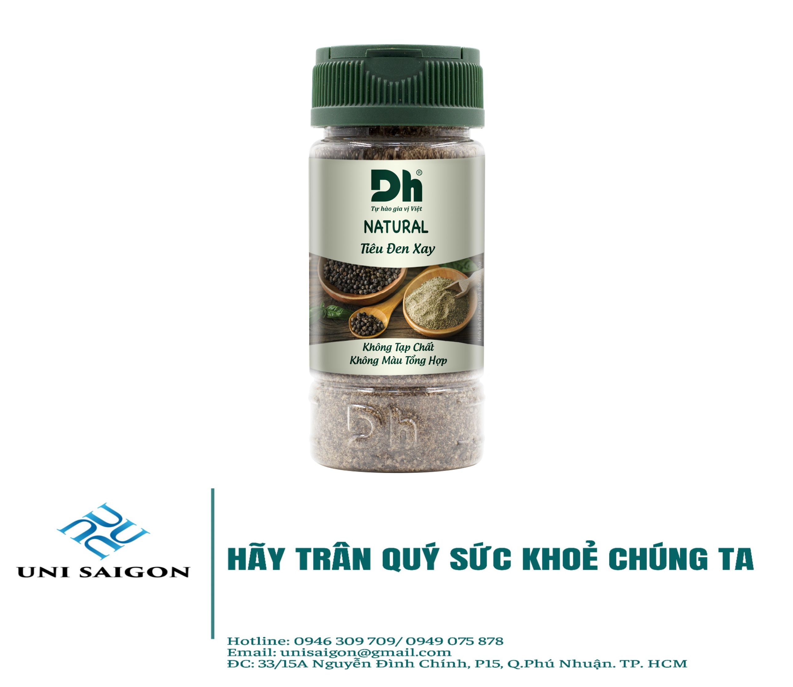 Natural Tiêu Đen Xay (45G/Hũ) - Thương hiệu DH Foods