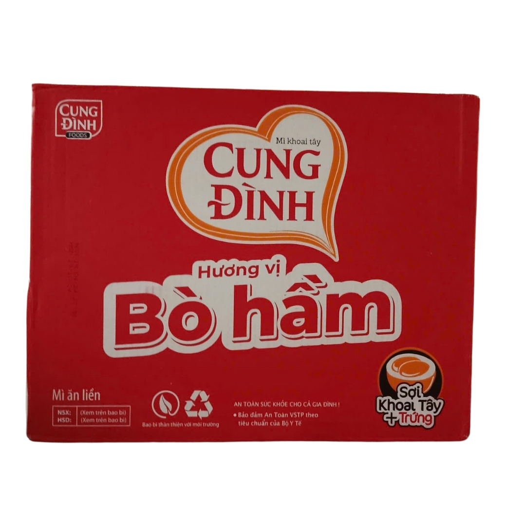 Mì ăn liền cung đình bò hầm thùng 30 gói x 80g/gói