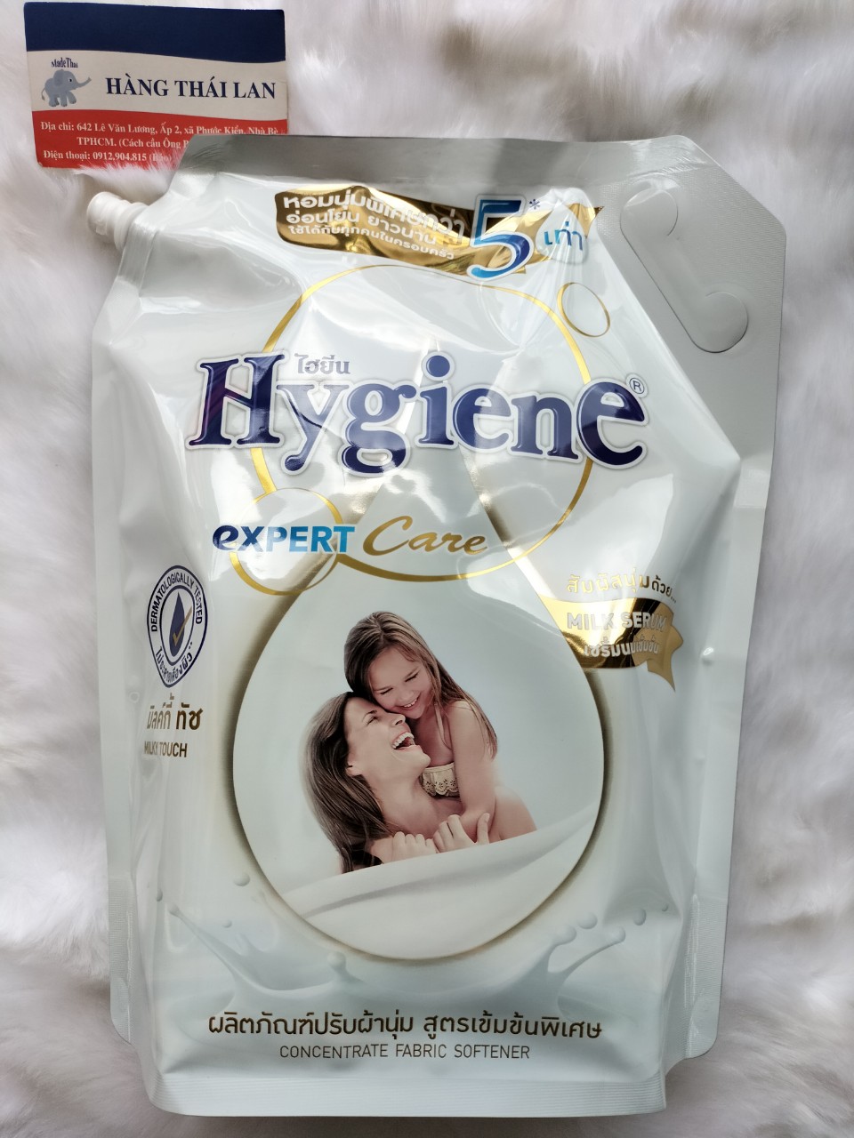 Túi lớn 2.2l nước xả vải hygiene thái lan màu trắng