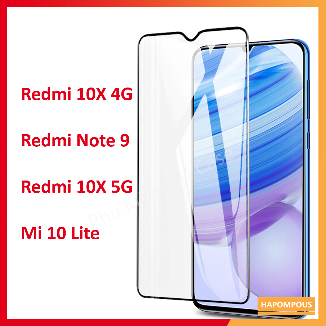 Cường lực 10d full màn xiaomi redmi 10x 4g / redmi 10x 5g