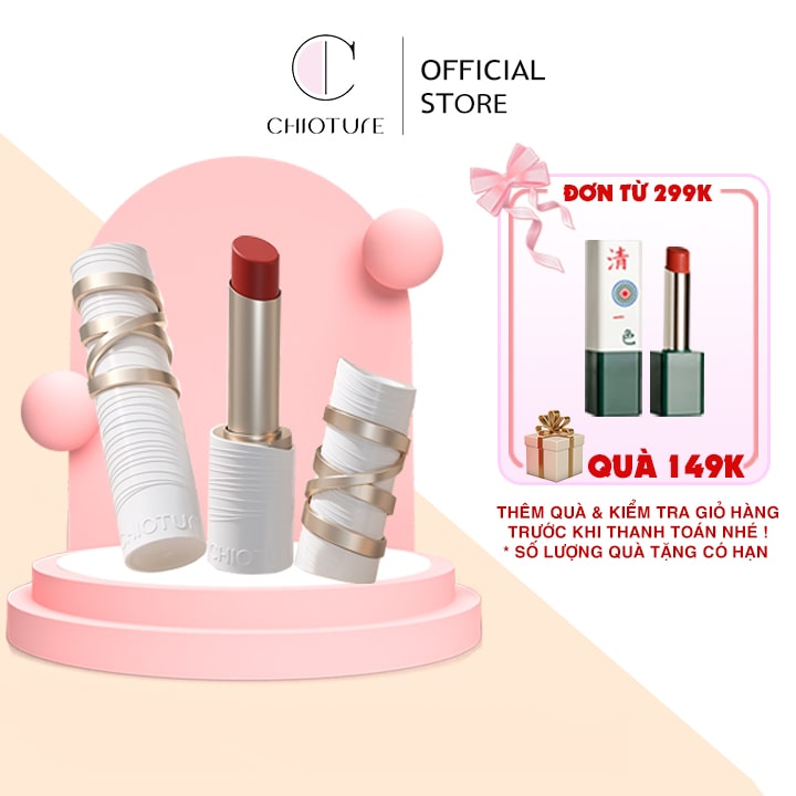 Son thỏi, son thỏi Chioture Silky Matte Lipstick chất son mềm mịn lâu trôi, không gây khô môi, giúp dưỡng ẩm cho đôi môi căng mọng thêm phấn quyến rũ