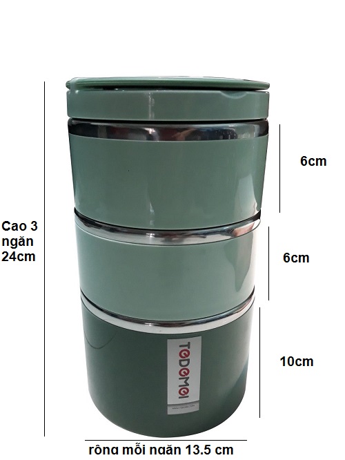 Hộp đựng thức ăn giữ nhiệt 3 ngăn