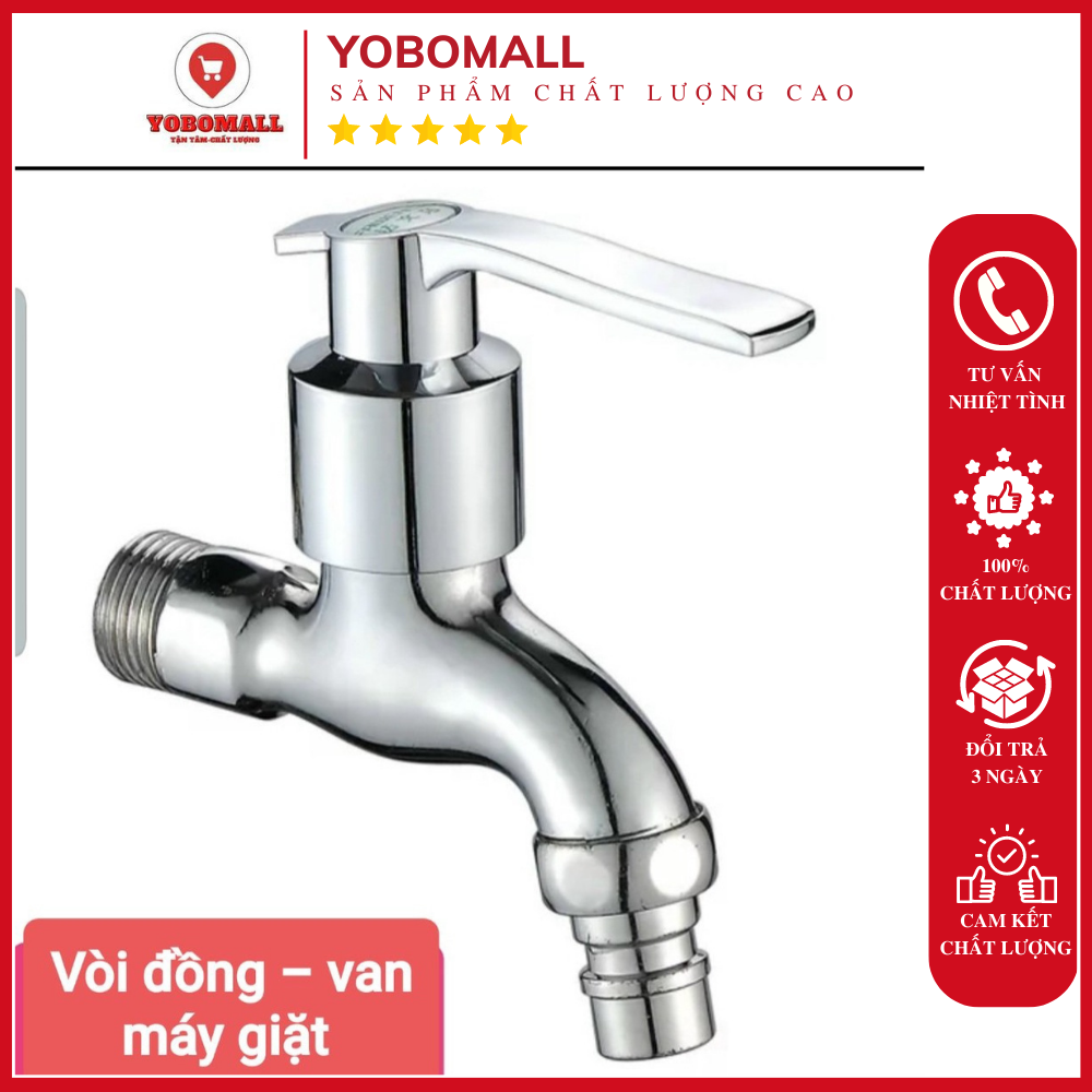 Vòi nước và vòi nối máy giặt cao cấp Đồng thau, Inox 304 - Yobomall Shop