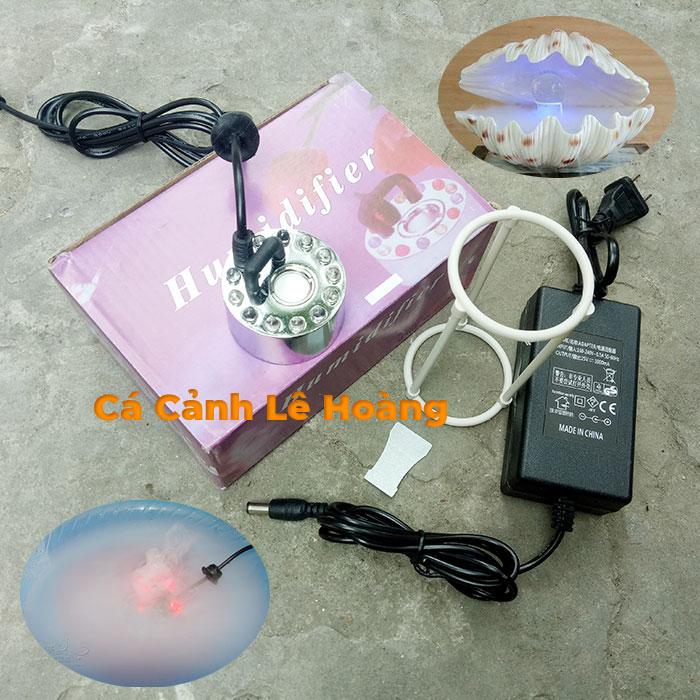 Máy Tạo Khói suông mù cho bể cá hòn non bộ 12 đèn led đổi màu
