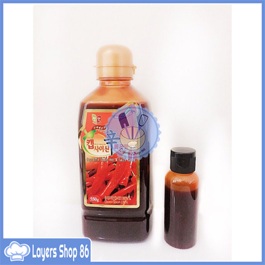 TINH DẦU ỚT NẤU MÌ CAY NHẬP KHẨU HÀN QUỐC, tinh dầu ớt siêu cay 50g (chai nhỏ chiết) Dùng chế biến: mỳ cay 7 cấp độ, tăng độ cay món bánh gạo cay, gà cay... hàng loại 1, chai nhỏ tiện lợi, tránh lãng phí