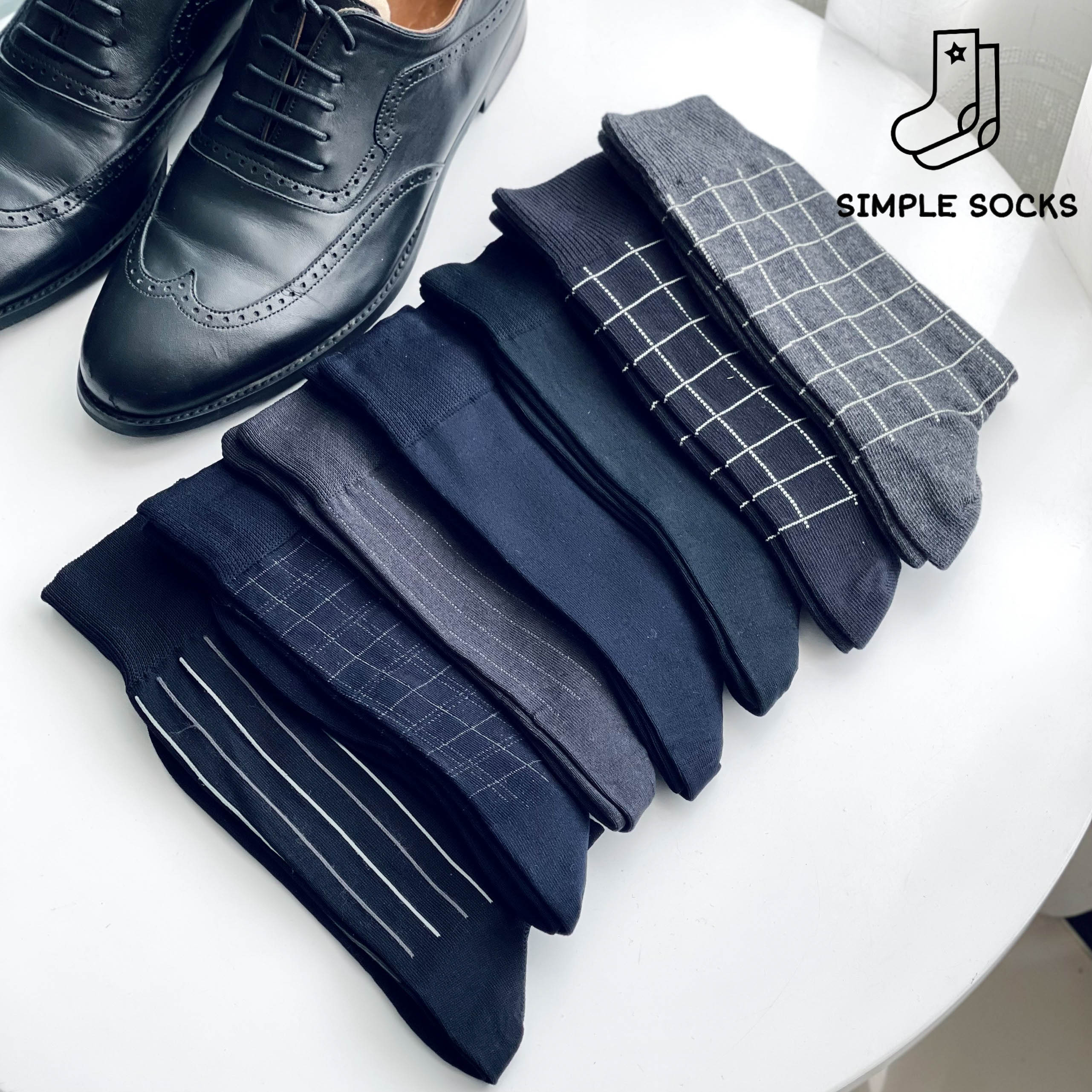 Tất Mang Giày Tây -Vớ Nam Công Sở Họa Tiết Sọc Ca Rô Cực Đẹp - Vớ Cổ Cao Nhẹ Thấm Hút Siêu Khô Thoáng - Simple Socks