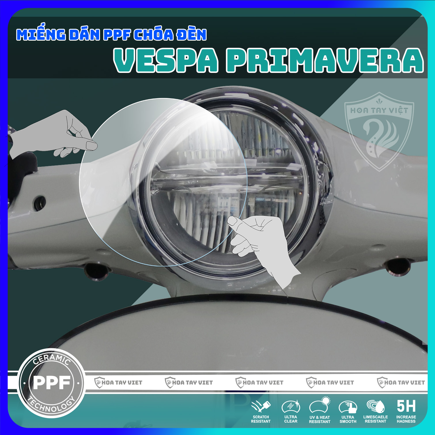 PPF Vespa PRIMAVERA Miếng dán bảo vệ CHÓA ĐÈN xe VESPA PRIMAVERA