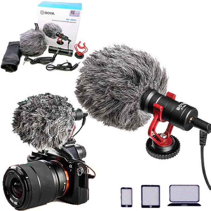 Micro BOYA BY-MM1 Thu Âm Chuyên Nghiệp dùng cho Máy Ảnh DSLR Camera Điện Thoại - Có giấy Đại Lý Phân Phối
