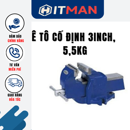 Ê tô cố định 3inch, 5,5kg-6020 HITMAN