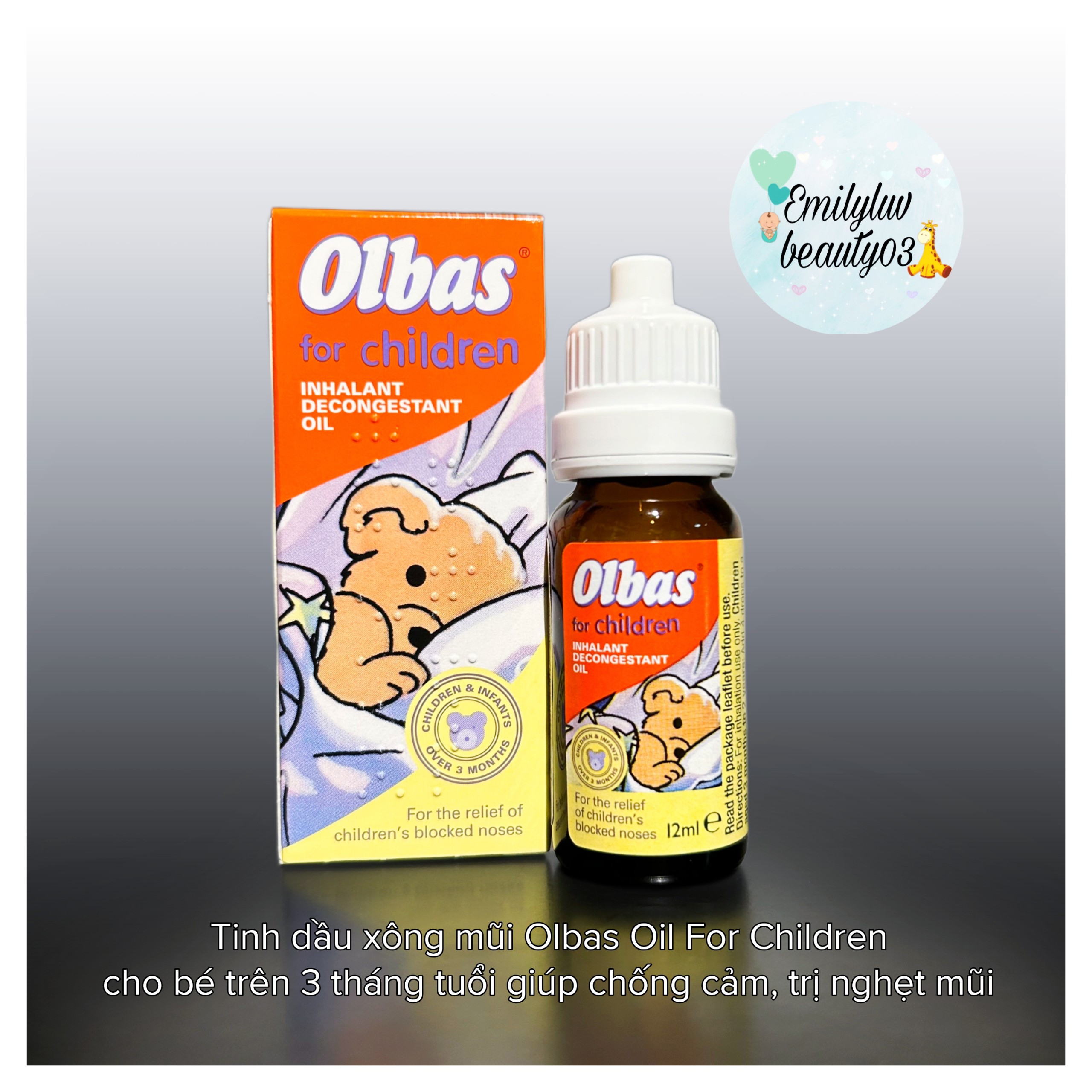 Tinh dầu xông chống cảm giảm nghẹt mũi Olbas Oil lọ 10ml cho bé từ 3 tháng+