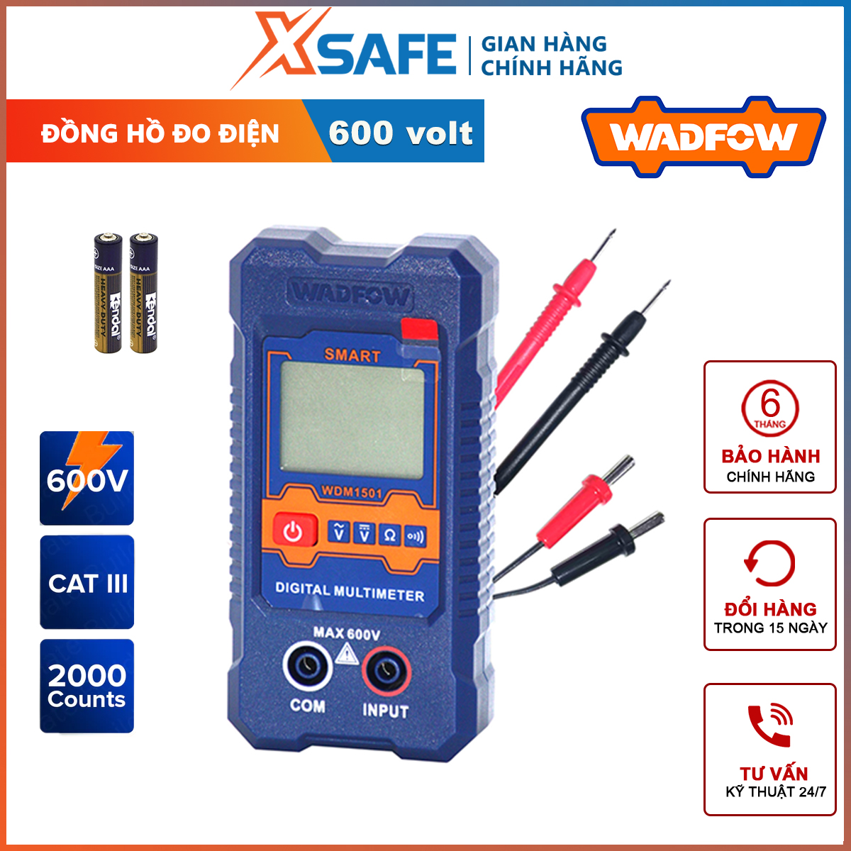Đồng hồ vạn năng kỹ thuật số 600v-2000 số đếm