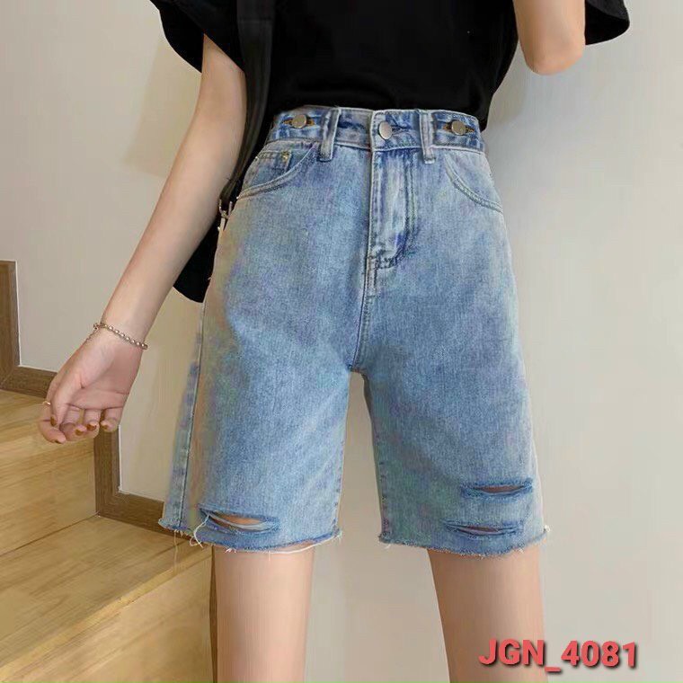 Quần sooc bò jean nữ, quần short bò jean nữ cạp cao hot 2021 - thời trang amy