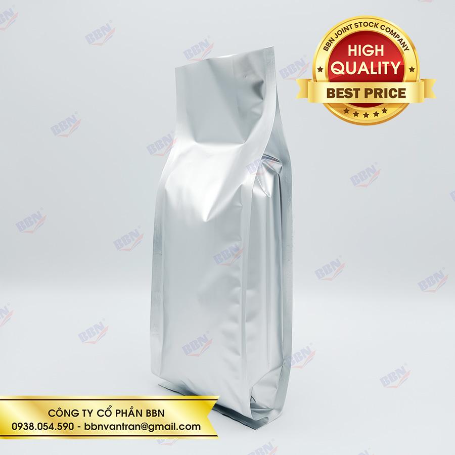 Túi bạc mờ 4 biên xếp hông 14x36cm đựng 1kg cafe (ĐVT Kg)