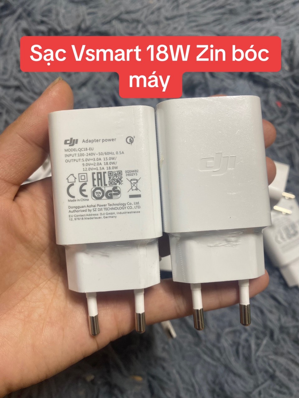 Củ sạc, cóc sạc nhanh Vsmart 18W zin bóc máy sạc nhanh không nóng, không chai pin