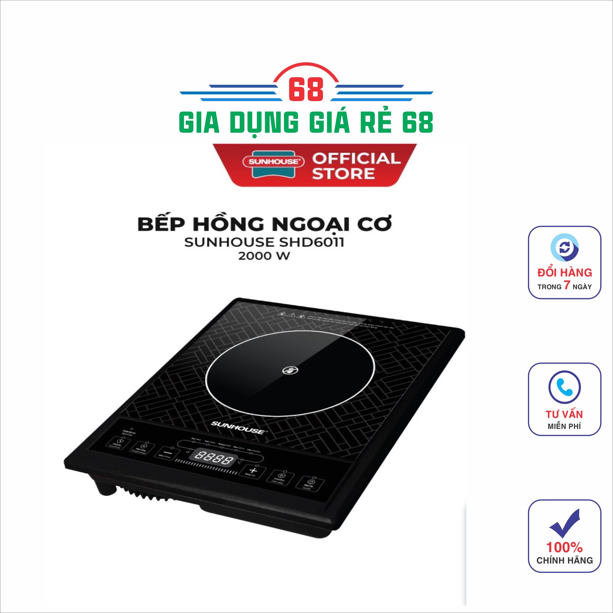 Bếp hồng ngoại cơ sunhouse shd6011