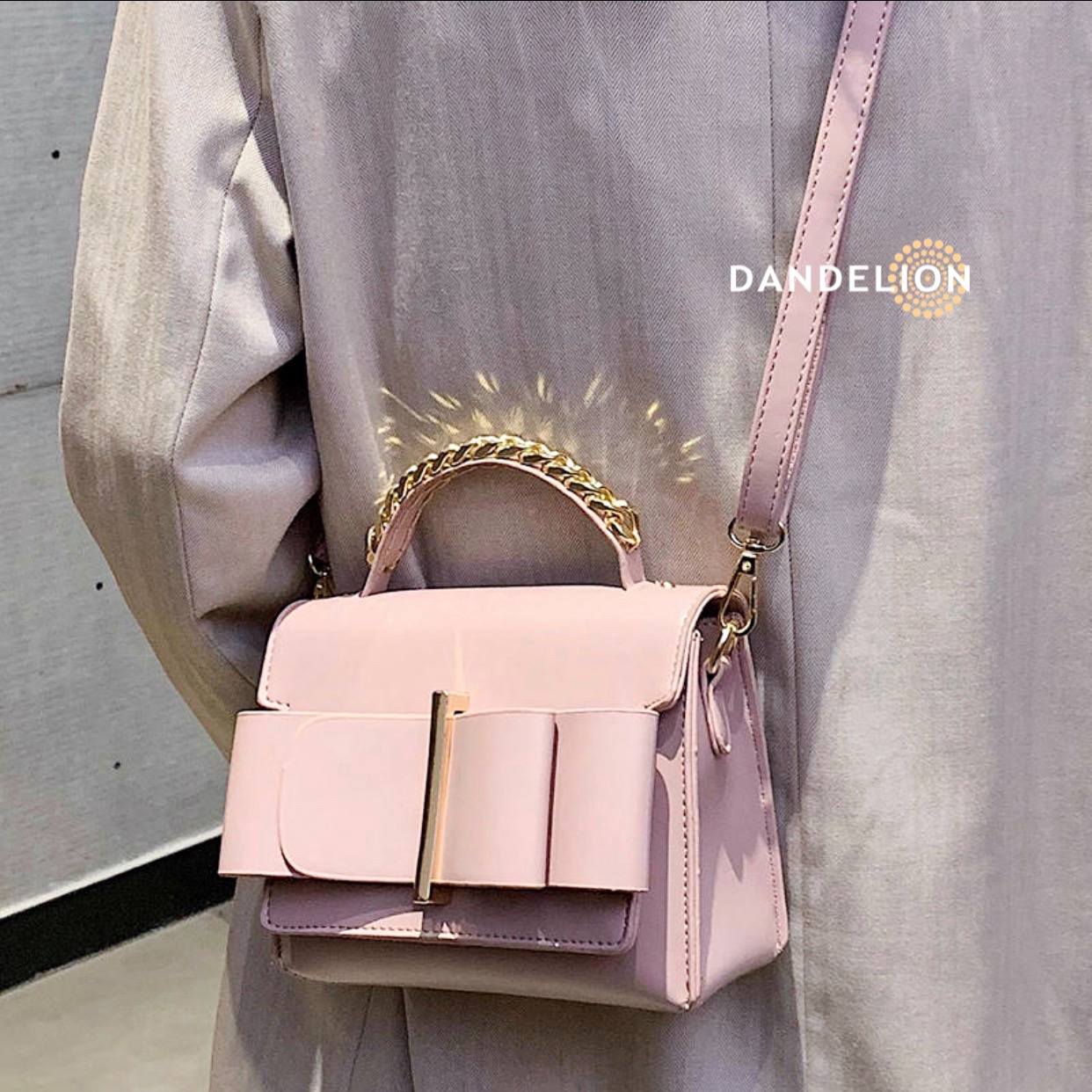 Túi xách nữ thời trang Hàn Quốc phối nơ - túi đeo chéo nữ dây xích cao cấp Ribbybag