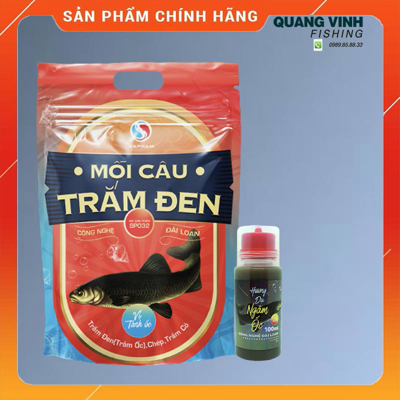 Mồi câu cá trắm đen - Bộ mồi câu trắm đen sapham vị tanh - mồi câu cá chép-  Mồi câu cá dạng hạt - Sapham Fishing- 1500 gam