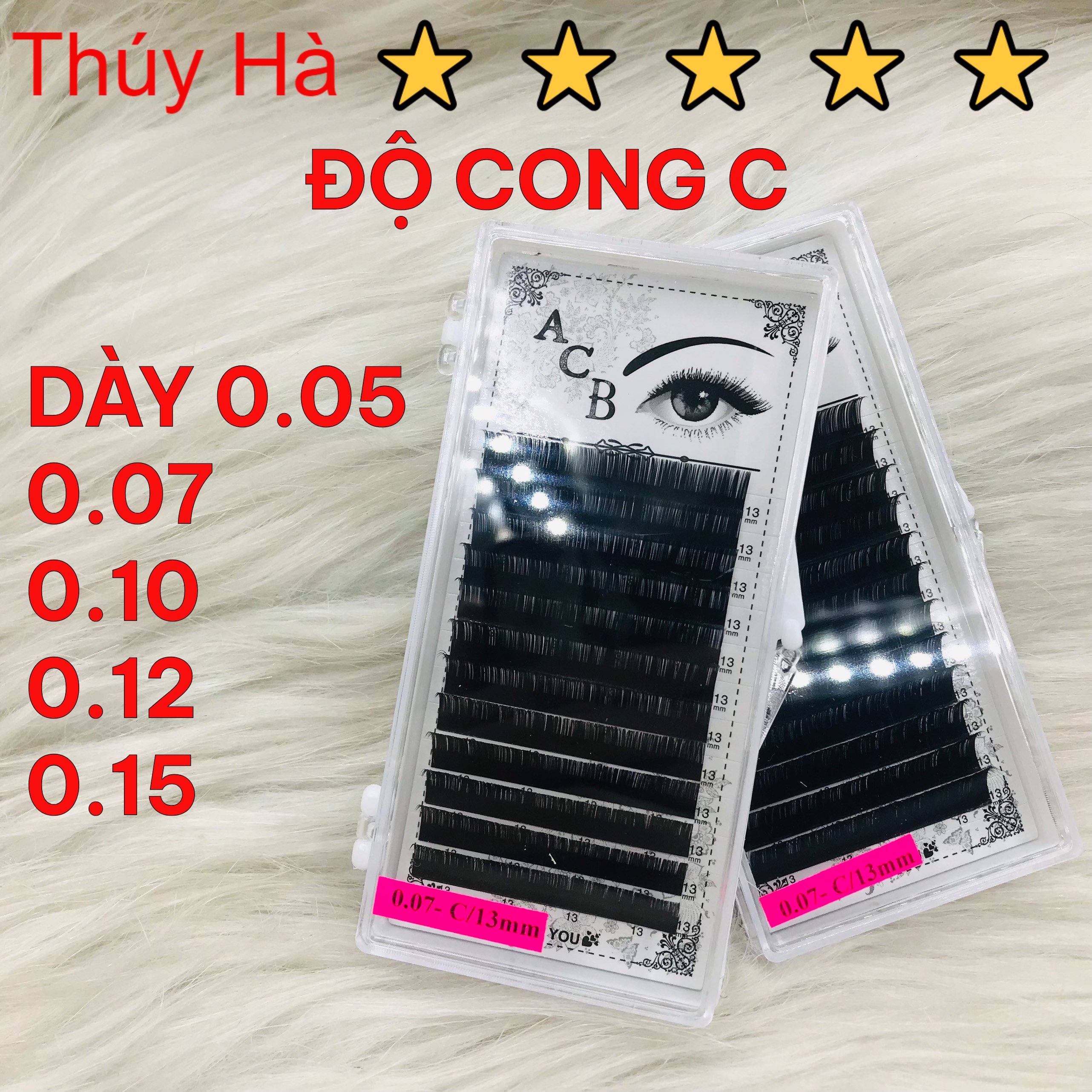 Mi khay ACB độ cong C, chất mi silk hàn, mi mềm dễ bắt keo - Thúy Hà
