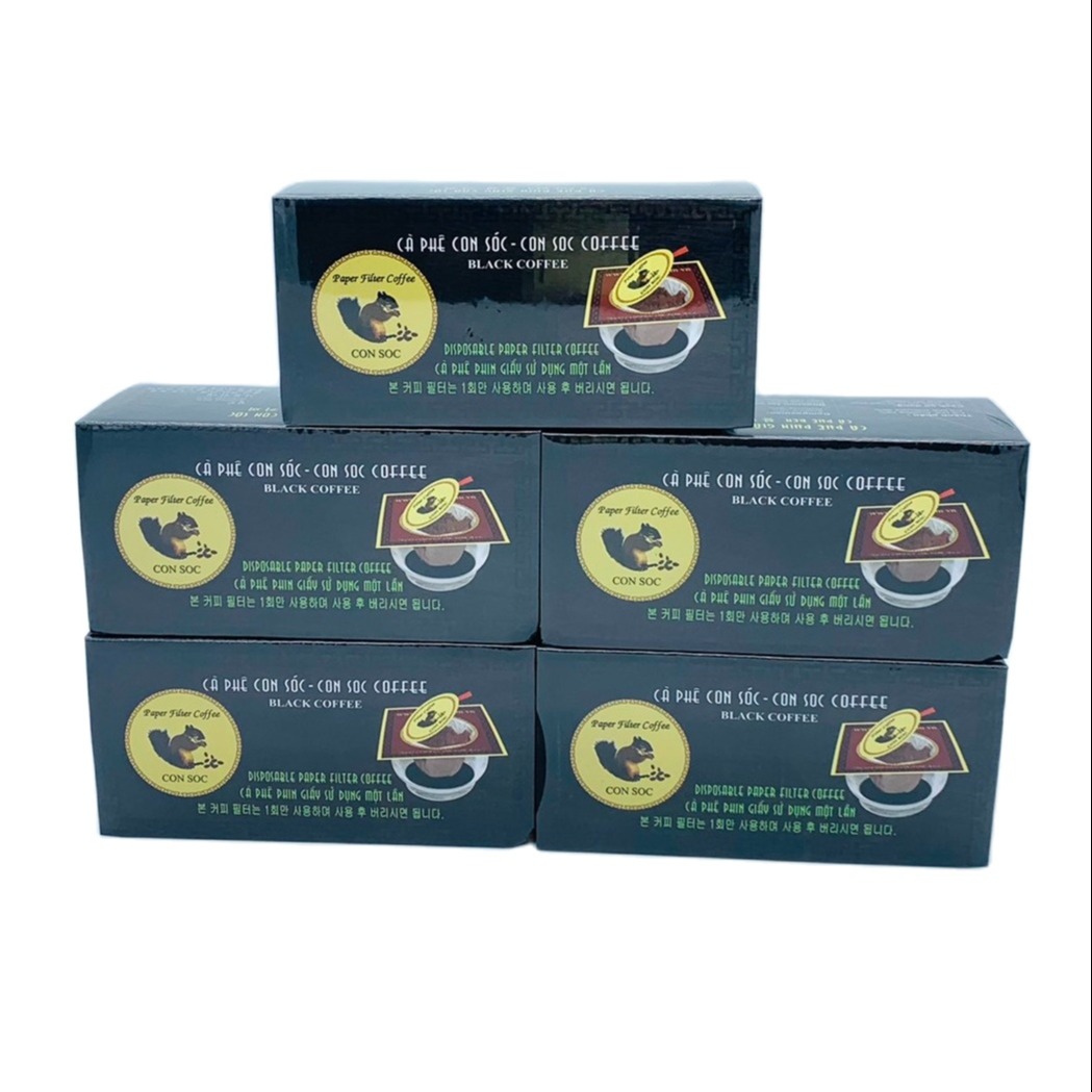 Hộp cà phê con sóc phin lọc đơn đen