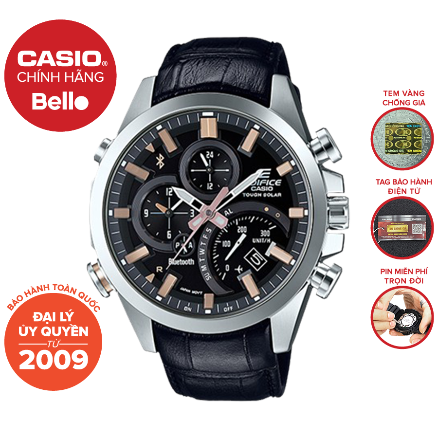 Đồng hồ Nam dây da Casio Edifice EQB-500L-1A chính hãng bảo hành 1 năm Pin trọn đời