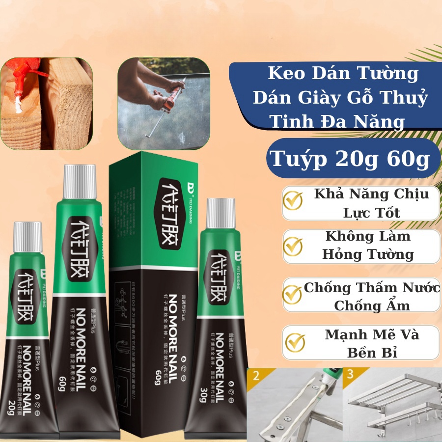 Keo Siêu Dính Công Nghệ Nhật Bản Tuýp 20g 60g Tường Dán Giày Gỗ Thuỷ Tinh Đa Năng Chống Thấm Nước mogee