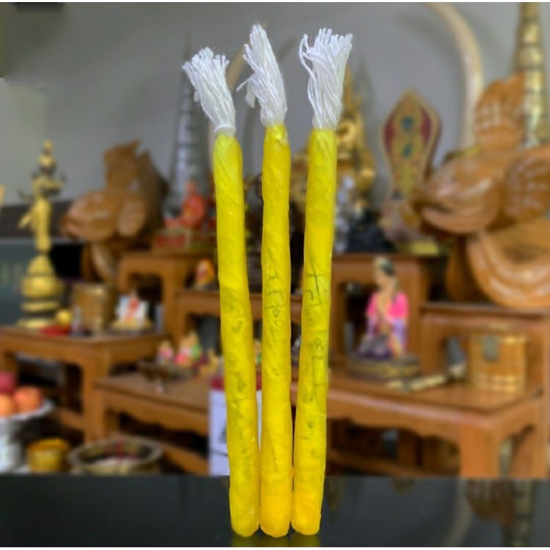 Combo 3 nến may mắn, a. nến thơm, màu vàng